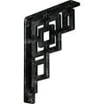 thumbnail image 1 of Ekena Millwork 1 1/2"W x 7 1/2"D x 10"H Eris Wrought Iron Bracket, (Single center brace), Antiqued Silver, 1 of 10
