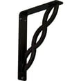 thumbnail image 1 of Ekena Millwork 1 1/2"W x 7 1/2"D x 10"H Loera Wrought Iron Bracket, (Single center brace) (2-Pack), 1 of 4