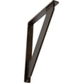 thumbnail image 1 of Ekena Millwork 1 1/2"W x 7 1/2"D x 10"H Traditional Wrought Iron Bracket, (Single center brace), Antiqued Bronze, 1 of 8