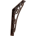 thumbnail image 1 of Ekena Millwork 1 1/2"W x 7 1/2"D x 10"H Tristan Wrought Iron Bracket, (Single center brace), Antiqued Copper, 1 of 8