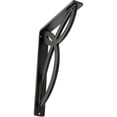 thumbnail image 1 of Ekena Millwork 1 1/2"W x 7 1/2"D x 10"H Versailles Wrought Iron Bracket, (Single center brace), Antiqued Pewter, 1 of 7