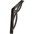 thumbnail image 1 of Ekena Millwork 1 1/2"W x 7 1/2"D x 10"H Versailles Wrought Iron Bracket, (Single center brace), Antiqued Warm Silver, 1 of 7
