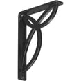 thumbnail image 1 of Ekena Millwork 1 1/2"W x 7 1/2"D x 10"H Versailles Wrought Iron Bracket, (Single center brace), Powder Coated Black, 1 of 1