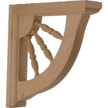 Ekena Millwork 1 1/2"W x 7"D x 7"H Andrea Wagon Wheel Bracket, Alder