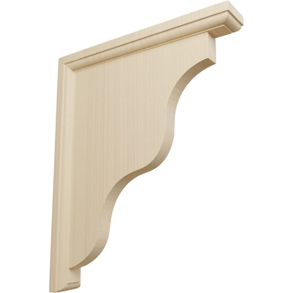 Ekena Millwork 1 1/2"W x 9"D x 11"H Hamilton Traditional Bracket, Rubberwood (2-Pack)