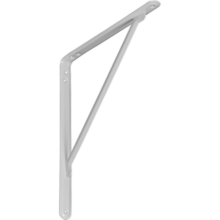 Ekena Millwork 1 1/8"W X 12"D X 13 3/4"H Endurabrace Heavy Duty Traditional Steel Support Bracket, Matte White
