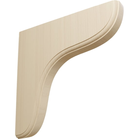 Ekena Millwork 1 3/4"W x 10 1/2"D x 10 1/2"H Eaton Wood Bracket, Rubberwood (6-Pack)