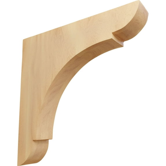 Ekena Millwork 1 3/4"W x 10"D x 10"H Large Olympic Wood Bracket, Red Oak (2-Pack)