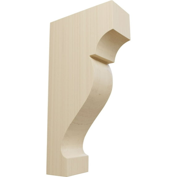 Ekena Millwork 1 3/4"W x 4"D x 8"H Medium Dearborn Wood Corbel, Rubberwood