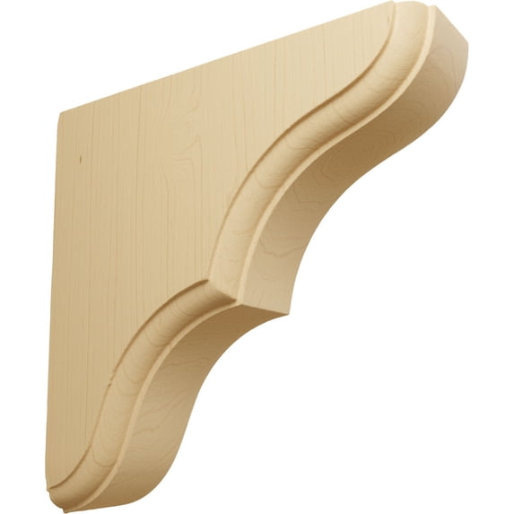 Ekena Millwork 1 3/4"W x 5 1/2"D x 5 1/2"H Stratford Wood Bracket, Alder (6-Pack)