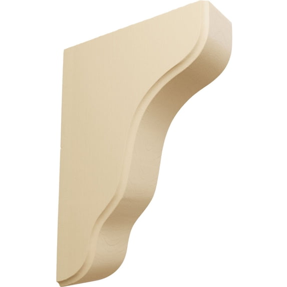 Ekena Millwork 1 3/4"W x 5 1/4"D x 7 1/2"H Plymouth Wood Bracket, Maple (6-Pack)