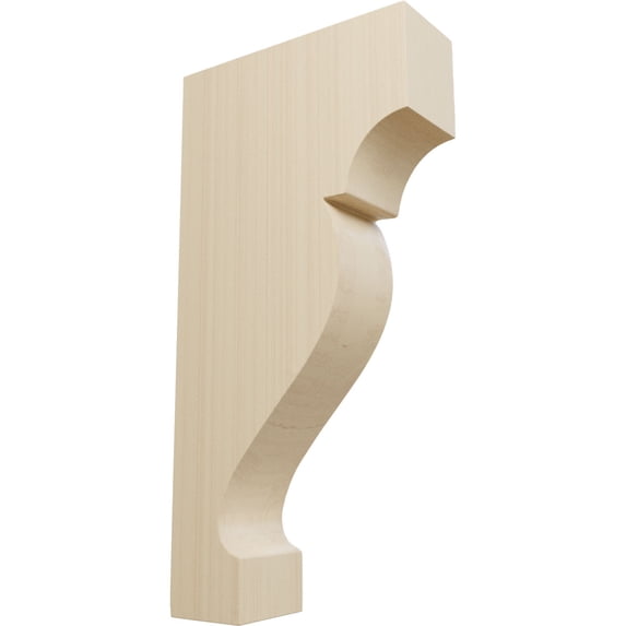 Ekena Millwork 1 3/4"W x 5"D x 10"H Extra Large Dearborn Wood Corbel, Rubberwood