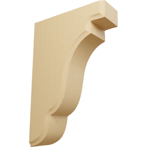 Ekena Millwork 1 3/4"W x 5"D x 7 1/2"H Bedford Wood Bracket, Alder (6-Pack)