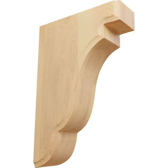 Ekena Millwork 1 3/4"W x 5"D x 7 1/2"H Bedford Wood Bracket, Red Oak (2-Pack)