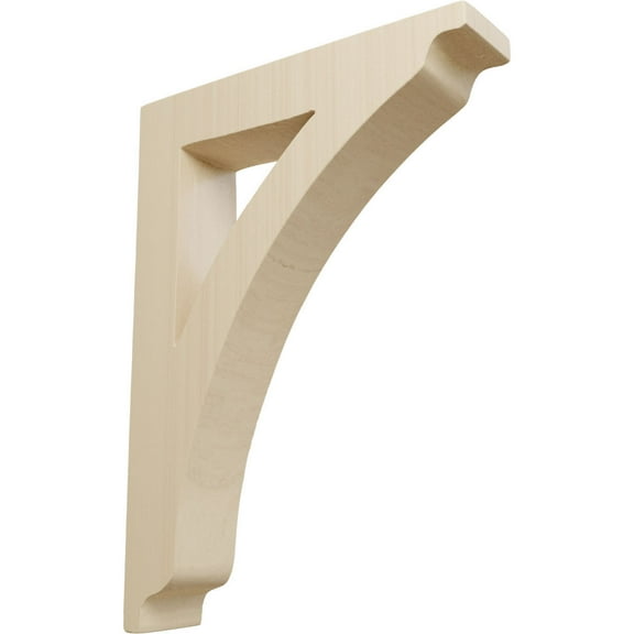 Ekena Millwork 1 3/4"W x 7 1/2"D x 10 1/2"H Medium Thorton Wood Bracket, Rubberwood (2-Pack)