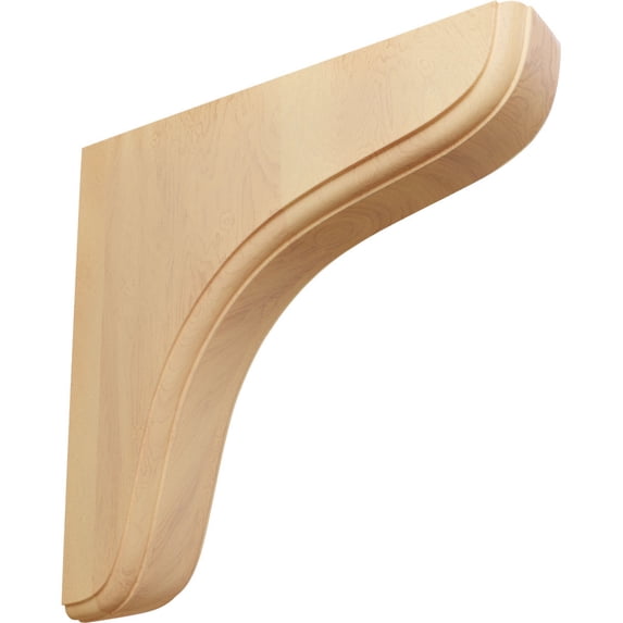 Ekena Millwork 1 3/4"W x 7 1/2"D x 7 1/2"H Eaton Wood Bracket, Red Oak (6-Pack)