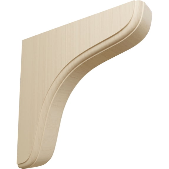 Ekena Millwork 1 3/4"W x 7 1/2"D x 7 1/2"H Eaton Wood Bracket, Rubberwood (4-Pack)
