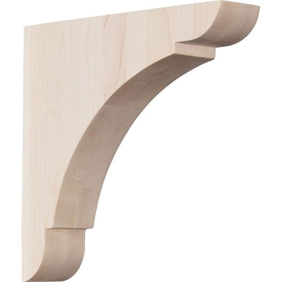 Ekena Millwork 1 3/4"W x 8"D x 8"H Medium Olympic Wood Bracket, Cherry