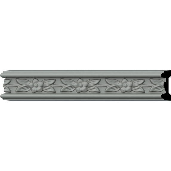 Ekena Millwork 1 7/8"H x 5/8"P x 94 1/2"L, (2 5/8" Repeat), Flower Chair Rail (2-Pack)