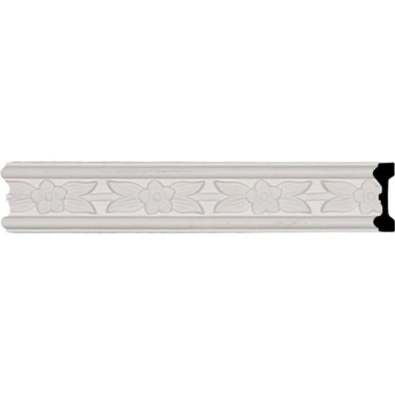 Ekena Millwork 1 7/8"H x 5/8"P x 94 1/2"L, (2 5/8" Repeat), Flower Chair Rail
