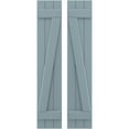 thumbnail image 1 of Ekena Millwork 10 1/2"W x 31"H Americraft Three Board (2 Batten) Exterior Real Wood Joined Board-n-Batten Shutters w/ Z-Bar (Per Pair), Peaceful Blue, 1 of 10