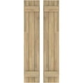 thumbnail image 1 of Ekena Millwork 10 1/2"W x 34"H Americraft Three Board (2 Batten) Exterior Real Wood Joined Board-n-Batten Shutters (Per Pair), Unfinished, 1 of 10