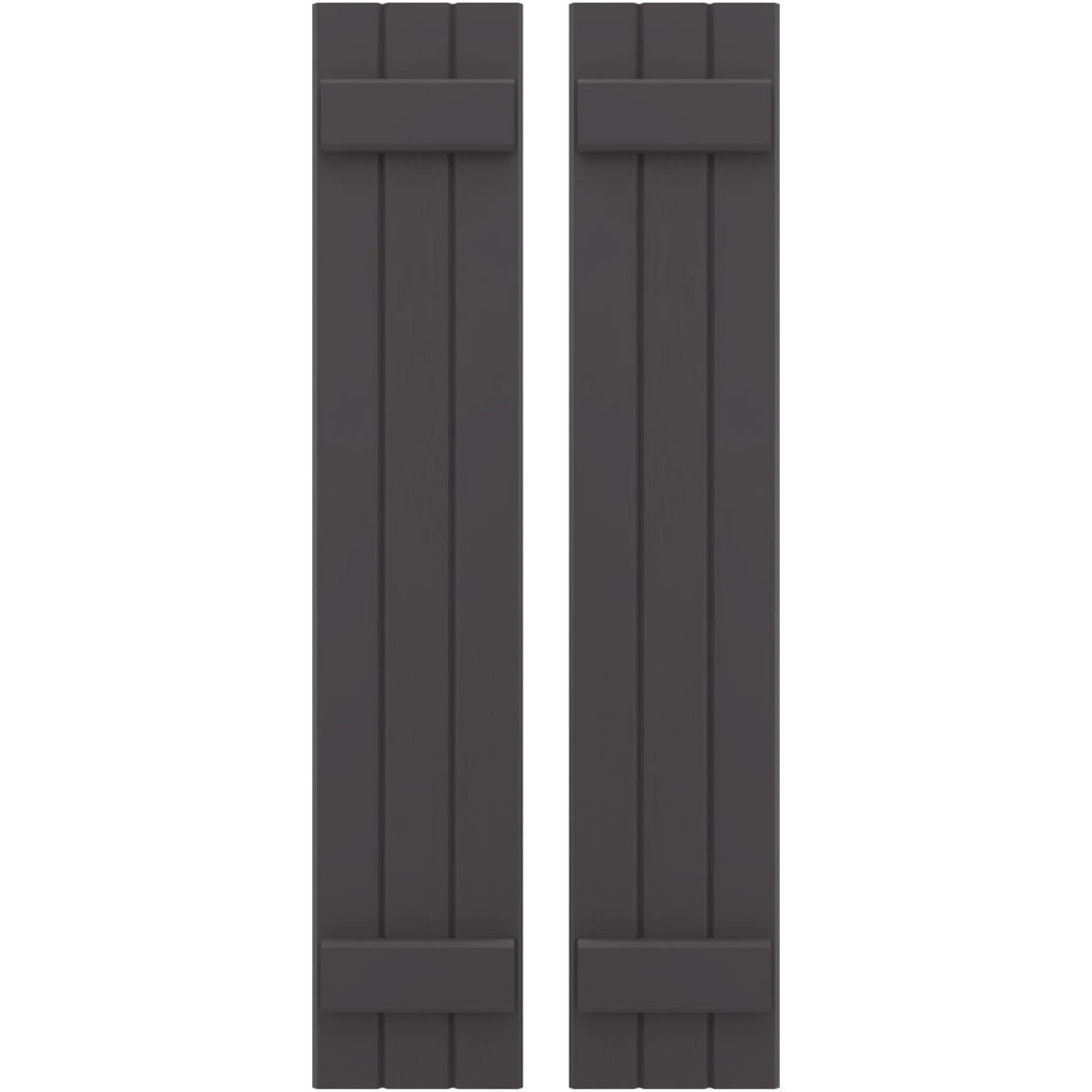 Ekena Millwork 10 1/2"W x 36"H Americraft Three Board (2 Batten) Exterior Real Wood Joined Board-n-Batten Shutters (Per Pair), Shadow Mountain