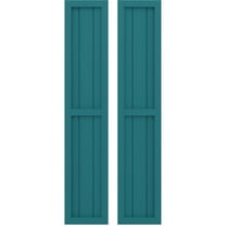 Ekena Millwork 10 1/2"W x 40"H Americraft Three Board Exterior Real Wood Two Equal Panel Framed Board-n-Batten Shutters (Per Pair), Antigua