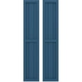 thumbnail image 1 of Ekena Millwork 10 1/2"W x 41"H Americraft Three Board Exterior Real Wood Two Equal Panel Framed Board-n-Batten Shutters (Per Pair), Sojourn Blue, 1 of 9