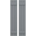 thumbnail image 1 of Ekena Millwork 10 1/2"W x 43"H Americraft Three Board (2 Batten) Exterior Real Wood Joined Board-n-Batten Shutters (Per Pair), Ocean Swell, 1 of 10