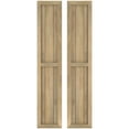 thumbnail image 1 of Ekena Millwork 10 1/2"W x 43"H Americraft Three Board Exterior Real Wood Two Equal Panel Framed Board-n-Batten Shutters (Per Pair), Unfinished, 1 of 9