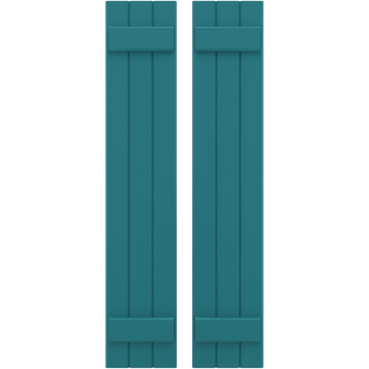 Ekena Millwork 10 1/2"W x 44"H Americraft Three Board (2 Batten) Exterior Real Wood Joined Board-n-Batten Shutters (Per Pair), Antigua