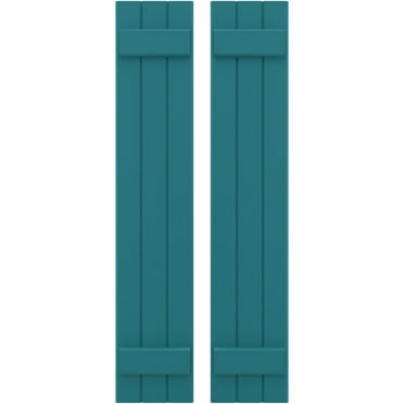 Ekena Millwork 10 1/2"W x 49"H Americraft Three Board (2 Batten) Exterior Real Wood Joined Board-n-Batten Shutters (Per Pair), Antigua