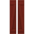 thumbnail image 1 of Ekena Millwork 10 1/2"W x 53"H Americraft Three Board (2 Batten) Exterior Real Wood Joined Board-n-Batten Shutters w/ Z-Bar (Per Pair), Pepper Red, 1 of 10