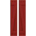 thumbnail image 1 of Ekena Millwork 10 1/2"W x 56"H Americraft Three Board (2 Batten) Exterior Real Wood Joined Board-n-Batten Shutters w/ Z-Bar (Per Pair), Fire Red, 1 of 10