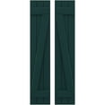 thumbnail image 1 of Ekena Millwork 10 1/2"W x 57"H Americraft Three Board (2 Batten) Exterior Real Wood Joined Board-n-Batten Shutters w/ Z-Bar (Per Pair), Thermal Green, 1 of 10