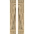 thumbnail image 1 of Ekena Millwork 10 1/2"W x 57"H Americraft Three Board (2 Batten) Exterior Real Wood Joined Board-n-Batten Shutters w/ Z-Bar (Per Pair), Unfinished, 1 of 10