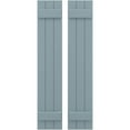 thumbnail image 1 of Ekena Millwork 10 1/2"W x 58"H Americraft Three Board (2 Batten) Exterior Real Wood Joined Board-n-Batten Shutters (Per Pair), Peaceful Blue, 1 of 10