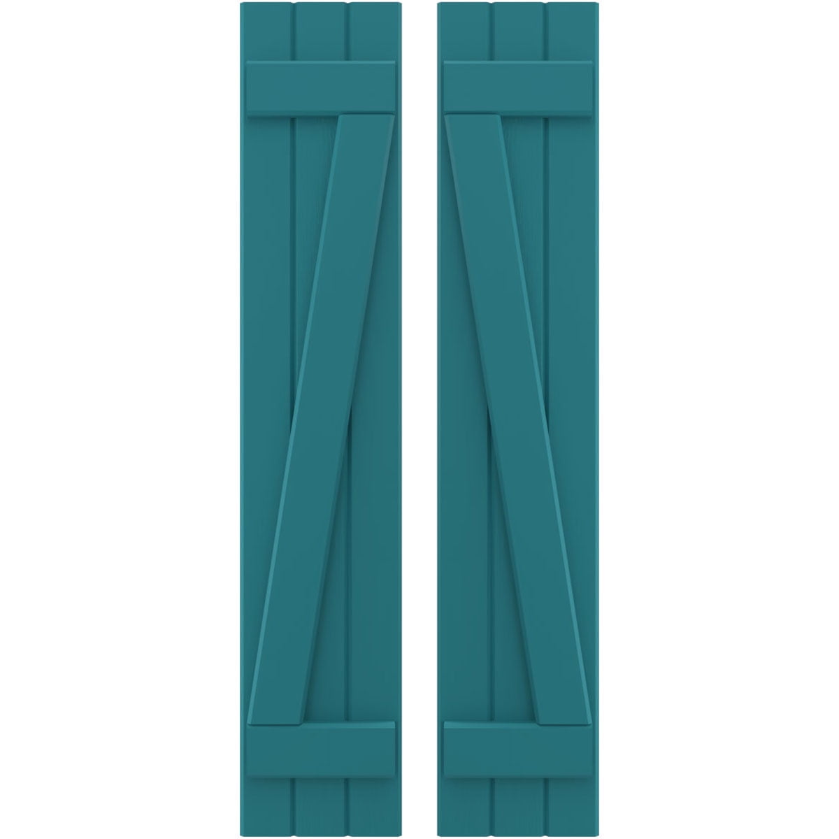 Ekena Millwork 10 1/2"W x 59"H Americraft Three Board (2 Batten) Exterior Real Wood Joined Board-n-Batten Shutters w/ Z-Bar (Per Pair), Antigua