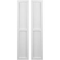 thumbnail image 1 of Ekena Millwork 10 1/2"W x 60"H Americraft Three Board Exterior Real Wood Two Equal Panel Framed Board-n-Batten Shutters (Per Pair), White, 1 of 9