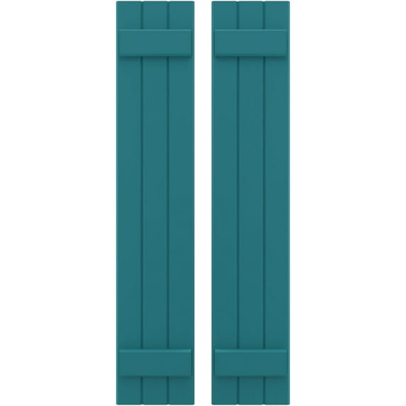 Ekena Millwork 10 1/2"W x 62"H Americraft Three Board (2 Batten) Exterior Real Wood Joined Board-n-Batten Shutters (Per Pair), Antigua
