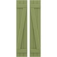 thumbnail image 1 of Ekena Millwork 10 1/2"W x 62"H Americraft Three Board (2 Batten) Exterior Real Wood Joined Board-n-Batten Shutters w/ Z-Bar (Per Pair), Moss Green, 1 of 10