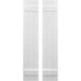 thumbnail image 1 of Ekena Millwork 10 1/2"W x 63"H Americraft Three Board (2 Batten) Exterior Real Wood Joined Board-n-Batten Shutters (Per Pair), White, 1 of 10