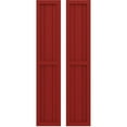 thumbnail image 1 of Ekena Millwork 10 1/2"W x 63"H Americraft Three Board Exterior Real Wood Two Equal Panel Framed Board-n-Batten Shutters (Per Pair), Fire Red, 1 of 9