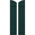 thumbnail image 1 of Ekena Millwork 10 1/2"W x 64"H Americraft Three Board (2 Batten) Exterior Real Wood Joined Board-n-Batten Shutters w/ Elliptical Top (Per Pair), Thermal Green, 1 of 10