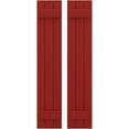 thumbnail image 1 of Ekena Millwork 10 1/2"W x 65"H Americraft Three Board (2 Batten) Exterior Real Wood Joined Board-n-Batten Shutters (Per Pair), Fire Red, 1 of 10