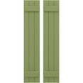 thumbnail image 1 of Ekena Millwork 10 1/2"W x 65"H Americraft Three Board (2 Batten) Exterior Real Wood Joined Board-n-Batten Shutters (Per Pair), Moss Green, 1 of 10