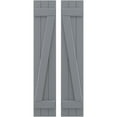 thumbnail image 1 of Ekena Millwork 10 1/2"W x 67"H Americraft Three Board (2 Batten) Exterior Real Wood Joined Board-n-Batten Shutters w/ Z-Bar (Per Pair), Ocean Swell, 1 of 10