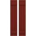 thumbnail image 1 of Ekena Millwork 10 1/2"W x 70"H Americraft Three Board (2 Batten) Exterior Real Wood Joined Board-n-Batten Shutters (Per Pair), Pepper Red, 1 of 10
