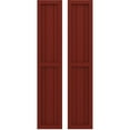 thumbnail image 1 of Ekena Millwork 10 1/2"W x 71"H Americraft Three Board Exterior Real Wood Two Equal Panel Framed Board-n-Batten Shutters (Per Pair), Pepper Red, 1 of 9